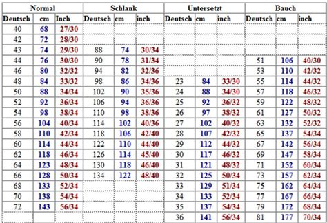 hosengrößen tabelle herren